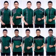 HIJAU Green cocoa shirt / short sleeve cocoa / batik cocoa