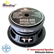 Broadway BPA8-600 8" Instrumental Speaker 8ohms 600watts PA Speaker 8inch Speaker