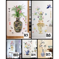 Gm- WALL STICKER FLOWER VASE STICKER FLOWER POT WALLSTICKER FLOWER VASE STICKER FLOWER VASE FLOWER S