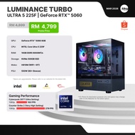 IDEALTECH LUMINANCE TURBO INTEL GAMING PC ( INTEL CORE ULTRA 5 / NVIDIA RTX5060 8GB / 16GB RAM / 500