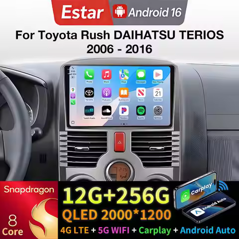Wireless CarPlay Android Auto For Toyota Rush DAIHATSU TERIOS 2006-2016 Android 16 Qualcomm Multimed