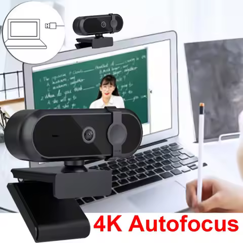 4K 2K Autofoucs Microphone Webcam 30fps Full HD for Gamer Live Video Calling Online Meeting Driver F
