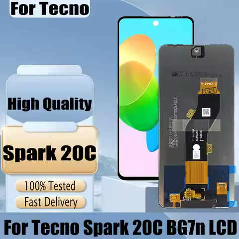 Original For Tecno Spark 20C LCD Display Touch Screen Digiziter Assembly For Tecno Spark 20C BG7n Di