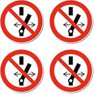 Switch prohibited sign: P031 - DIN EN ISO 7010 / ASR A1.3 - sticker: diameter 10 cm, pack of 4