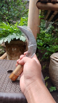 Pisau Pisang Baja Per Putih Super Tajam Model Kuku Macan