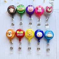 Cartoon ID badge clip, retractable easy-pull clip, cute nurse badge holder, work badge clip, student