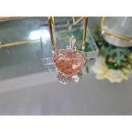 Pink Garden Quartz Heart Pendant