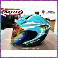 ¤№♂MHR MONSTER YAMAHA CYAN / PETRONAS COLOUR CYAN COLOUR / SIRIM APPROVED MHR HELMETS HELMET