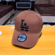 LA LOGO DISTRO BASEBALL CAP - BROWN LA EMBROIDERED MEN'S AND WOMEN'S BASEBALL CAP