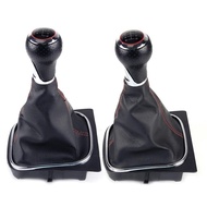 CITALL 5/6 Speed Manual Gear Lever Stick Shift Knob With Gaiter Boot Cover Fit For VW Golf 5 MK5 R32