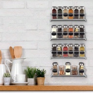 1pc/2pcs/4pcs Black/Silver Metal Spice Rack, No Drill Mark Wall Mount Or Screw Installation, Space S