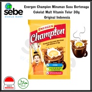 Energen Champion Minuman Susu Bertenaga Cokelat Malt Vitamin Telur 30g Original Indonesia