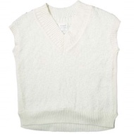 二手 ara ara 22SS 超大 V 領針織背心（尺寸 221020）米白色毛衣上衣。