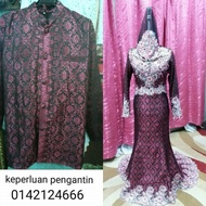 Baju pengantin songket lelaki dan perempuan