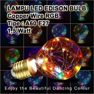 Edison Cooper Wire Vintage A60 1.5W LED Bulb Lamp E27 Fitting