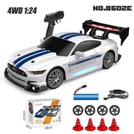 รถของเล่นดริฟท์แข่ง GTR RC ขนาด 1/24 ขับเคลื่อน 4 ล้อ รุ่น AE86 สไตล์รถสปอร์ตฟอร์ดมัสแตง ควบคุมระยะไ