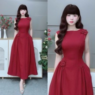 C95 Long Dress Sleeveless Discreet round neck