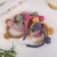 BOOM - WOMEN'S CHARACTER BEAR EAR HEADSET CUTE, MODERN KOREAN FUR BEAR HEADSET CHARACTER TOWEL HEADS