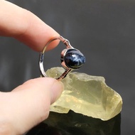 一圖一物│#537全藍納米比亞彼得石925純銀水晶戒指 招財開運飾品