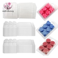60 Pack Wax Melt Containers-6 Cavity Clear Empty Plastic Wax Melt Molds - Clamshells for Tarts Wax M