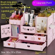 Desktop Cosmetic Storage Box Pen Holder with Mirror Drawer Type Lotion Lipstick Box Dormitory ins Sundries Rack storage box storage bed toyogo storage drawer jewellery box  organiser box box storage  toyogo storage