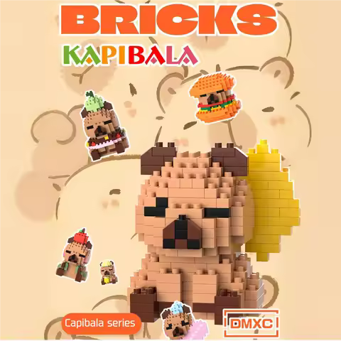 Cartoon Capybala Building Blocks Animals Capybara Block Construction Model Building Bricks Education