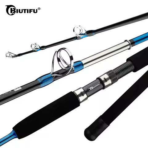 BIUTIFU Boat Ocean Fishing Rods Sea Fishing Jig Bait 40-80g Rod Carbon One and Half Slow Shake Wheel