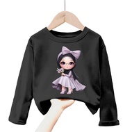 kaos anak perempuan gambar hijab girl love lengan panjang Tshirt kids 1-12 tahun k.151
