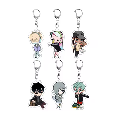Anime ALIEN STAGE Keychains Pendant Car Key Chain Acrylic Stand MIZI SUA TILL IVAN HYUNA LUKA Fans c