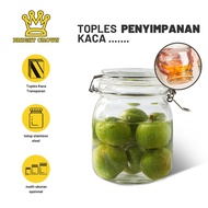 Bright Crown Toples Kaca Penyimpanan Kedap Udara |Toples Makanan Bening500ml 750ml 1000ml Anti Karat