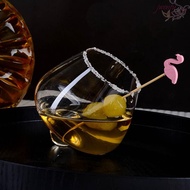 JWENTY Cognac Glasses Cup, Transparent European Style Irregular Whiskey Wine Glass, Creative Tumbler