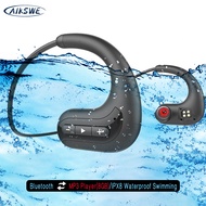 AIKSWE Wireless headphones Bluetooth Earphones 8GB IPX8 Waterproof MP3 Music Player Swimming Diving Sport Headset For