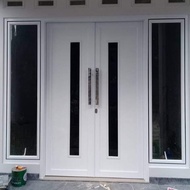 Pintu Utama Aluminium Acp + Jendela Gendong Kanan Kiri