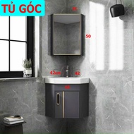 combo tủ lavabo rửa mặt bằng nhôm và tủ gương cao cấp độ bền cao và lavabo rửa mặt âm TỦ GÓC 11 42cm