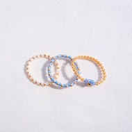 串珠戒指 三連款 【 blue 】