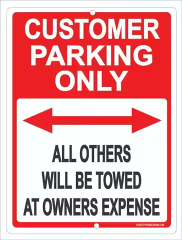 Customer Parking Only Sign 9x12 Metal All Others Will Be Towed Business Retail