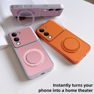 JIANSU Leather Case for Vivo Y04 Y04s 4G Y29s Y29t 5G 2025 Case Aesthetic with 360°rotating bracket 