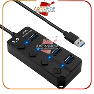 Multi Splitter Adapter ON/OFF SWITCH USB Hub 3.0 High Speed 5GBPS 4 Ports