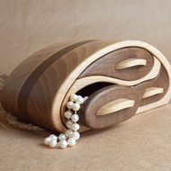 女士珠寶盒實木收納盒，附抽屜，可收納戒指和耳環