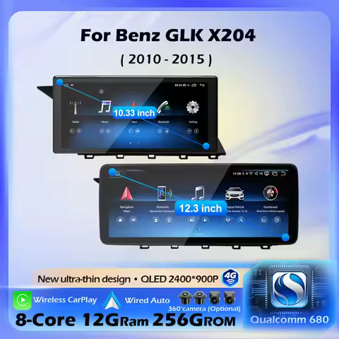 Car Radio Multimedia Player Android 16 Wireless CarPlay for Mercedes Benz GLK X204 2010 - 2015 NTG 4
