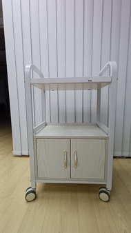 白色兩層儲物推車 免安裝收納架 廚房置物架 多層收納櫃 家用可移動儲物架 帶轆 小推車