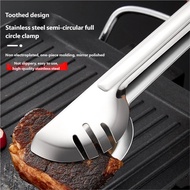Daily Kitchen Stainless Steel Half Round Tongs Food Tongs Bread Tongs Spicy Hot Pot Baking Noodle To