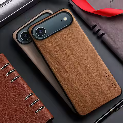 Case for iPhone air 16e x xr xs max 5G funda bamboo wood pattern Leather back cover for iphone 16e a