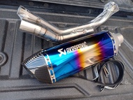 ชุดท่อ New R15 ปี 2017-2021 ชุดท่อ MT15 ชุดท่อ XSR155+AK18 นิ้วใบอ้วนสีรุ้งปากเคฟล่า