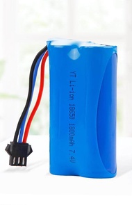 M'sia stock 18650x2 7.4v 1800mAh Battery with SM-3pin Plug for RC Toys Model