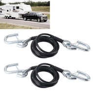 Trailer Safety Towing Cables Self Coiling Weatherproof Coated with S Hook 84 Length 7500 lbs Break F