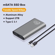 Kebememe 6gbps mSATA SSD bao vây mSATA để USB 3.1 Gen2 Adapter Trường hợp với Loại C Cổng cho mSATA