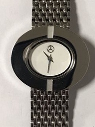 Mercedes Benz 全鋼鵝蛋形白色錶面鋼帶手錶