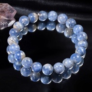 一圖一物│#586 9mm 油畫藍晶水晶手鍊 金祖母晶共生 淨化心靈