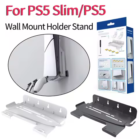 Wall Mount Host Stand Wall Holder Stand Wall Storage Bracket for PS5 Slim/PS5 Game Console for Plays